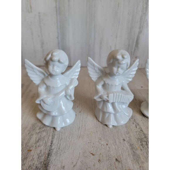 White porcelain angel music guitar religious Xmas vintage figure - Picture 3 of 7
